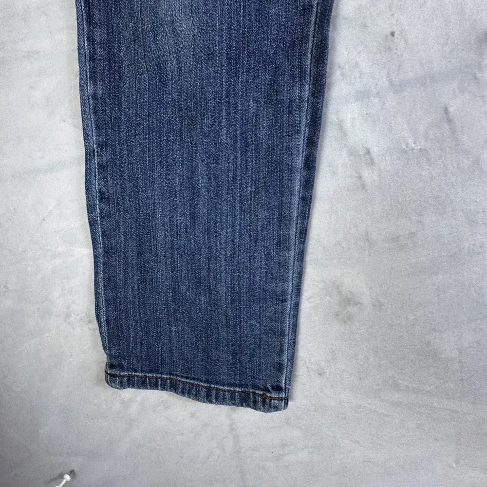 Liz Claiborne Womens Boyfriend Skinny Jeans Blue Whiskered Denim 5-Pocket 12